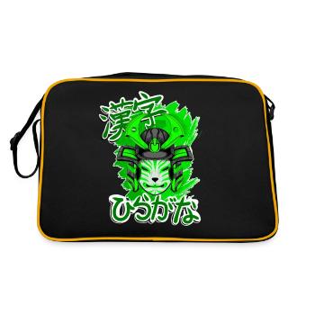 Kitsun Vaporwave Japonais Kami Vaporwave Kitsune - Sac Retro - noir/or - Dos