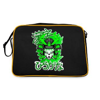 Kitsun Vaporwave Japonais Kami Vaporwave Kitsune - Sac Retro - noir/or - Dos