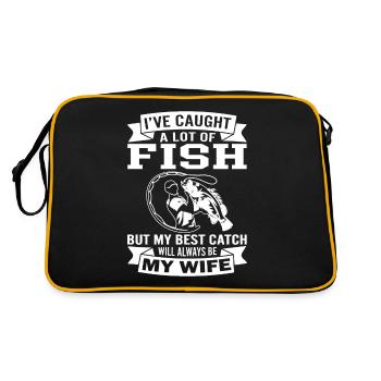 Ich habe eine Menge Fische gefangen, aber mein bes - Retro Tasche - Schwarz/Gold - Hinten