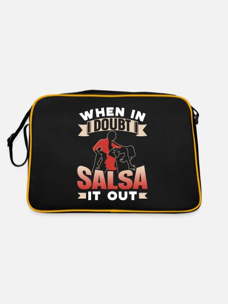 When In Doubt Salsa It Out Dancers Dancing Dance - Sac Retro - noir/or - Dos