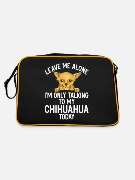 Chihuahua Cadeaux Chihuahua Propriétaire - Sac Retro - noir/or - Dos