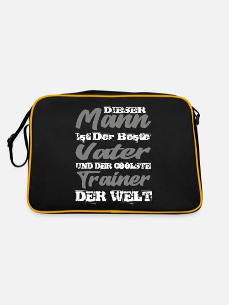 Vater Und Trainer - Retro Tasche - Schwarz/Gold - Hinten