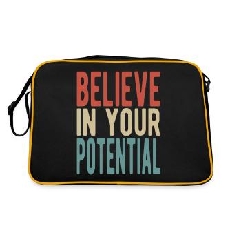 Believe in your potential - Retro Bag - black/gold - Back