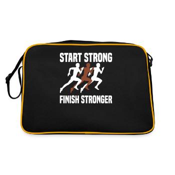 Laufen Läufer Marathon - Retro Tasche - Schwarz/Gold - Hinten