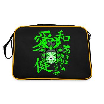 Kitsun Vaporwave Japonais Kami Vaporwave Kitsune - Sac Retro - noir/or - Dos