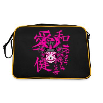 Kitsun Vaporwave Japonais Kami Vaporwave Kitsune - Sac Retro - noir/or - Dos