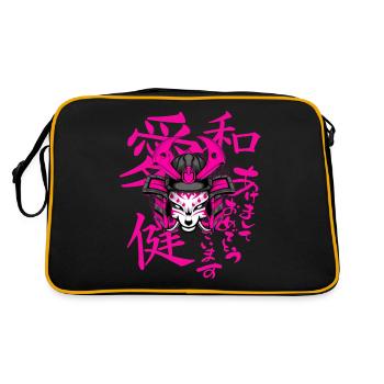 Kitsun Vaporwave Japonais Kami Vaporwave Kitsune - Sac Retro - noir/or - Dos