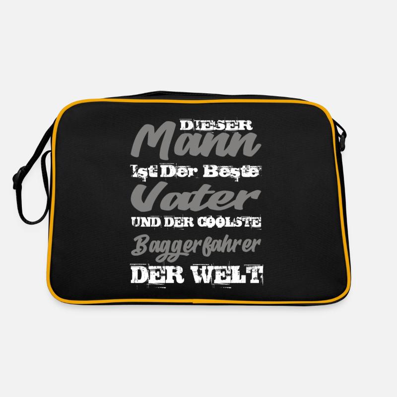 Baggerfahrer - Retro Tasche - Schwarz/Gold