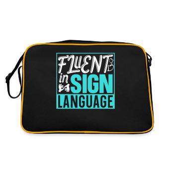 Maîtrise de la langue des signes Signes de sensibilisation - Sac Retro - noir/or - Dos