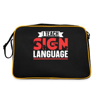 J’enseigne la sensibilisation à la langue des signes - Sac Retro - noir/or - Dos