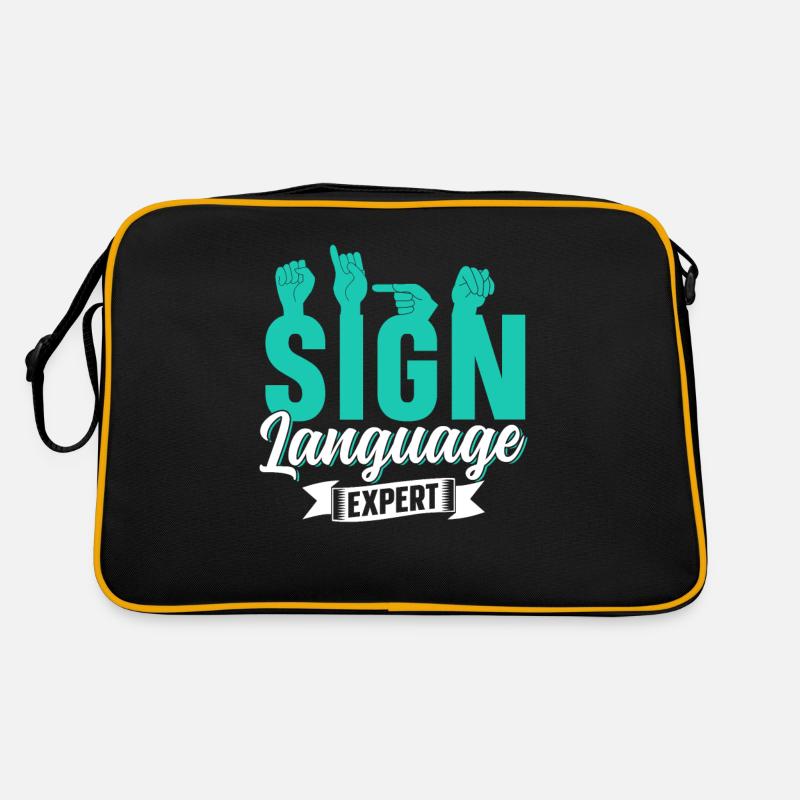 Gebärdensprache Experte Gestik Gebärden Awareness Retro Tasche