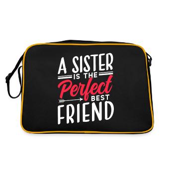 A sister is the perfect best friend team - Retro Bag - black/gold - Back