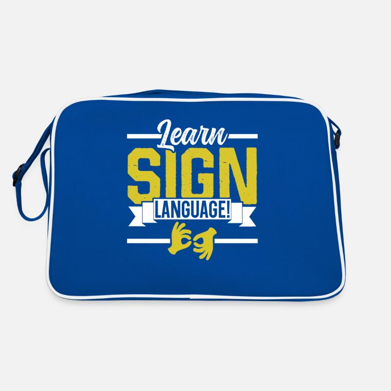 Learning Sign Language Awareness Sign Gestures Retro Bag