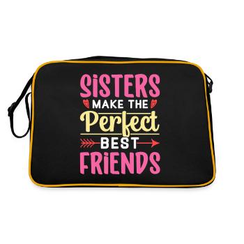 Sisters are the perfect best friends team - Retro Bag - black/gold - Back
