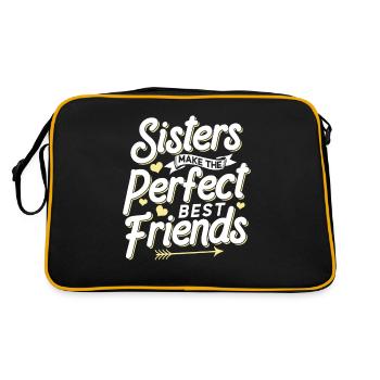 Sisters are the perfect best friends team - Retro Bag - black/gold - Back