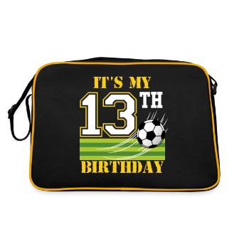 Joueur de football 13e anniversaire Football - Sac Retro - noir/or - Dos