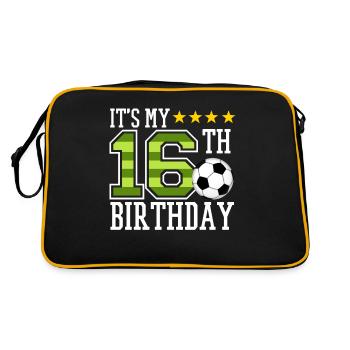Joueur de football 16e anniversaire football - Sac Retro - noir/or - Dos