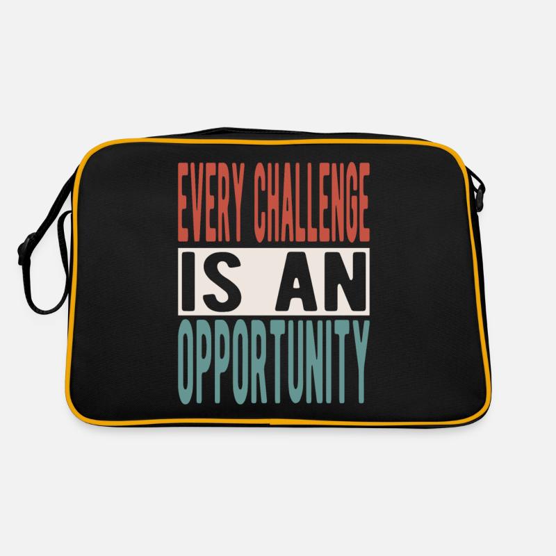 Every challenge is an opportunity Retro Tasche