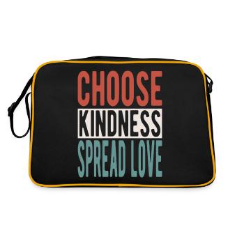 Choose kindness, spread love - Retro Bag - black/gold - Back
