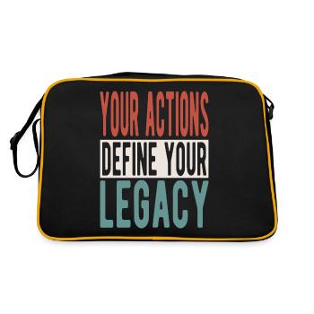 Your actions define your legacy - Retro Tasche - Schwarz/Gold - Hinten