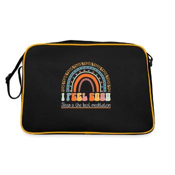I Feel Good - Sleep is the Best Meditation - Self - Retro Tasche - Schwarz/Gold - Hinten