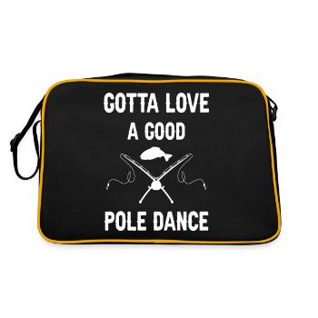 Gotta Love A Good Pole Dance - - Retro Tasche - Schwarz/Gold - Hinten