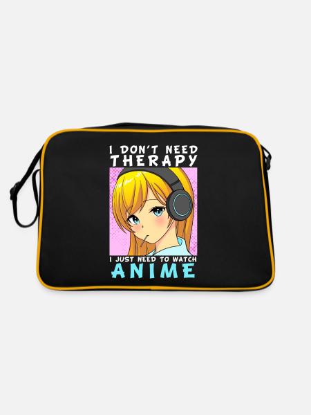 Je n’ai pas besoin de thérapie, j’ai juste besoin de regarder des anime - Sac Retro - noir/or