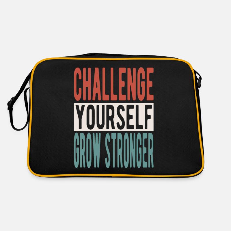 Challenge yourself, grow stronger Retro Tasche