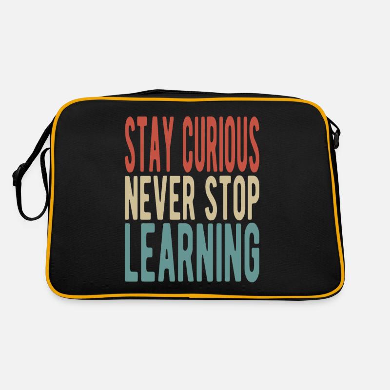 Stay curious, never stop learning Retro Tasche