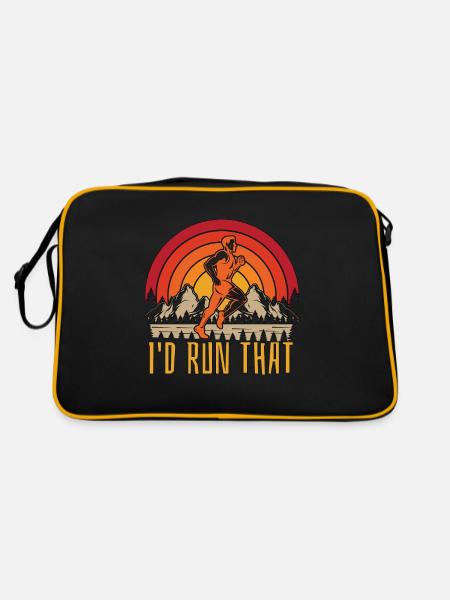 Trail Running I'd Run That Trail Athletes Trekking - Retro Bag - black/gold - Back