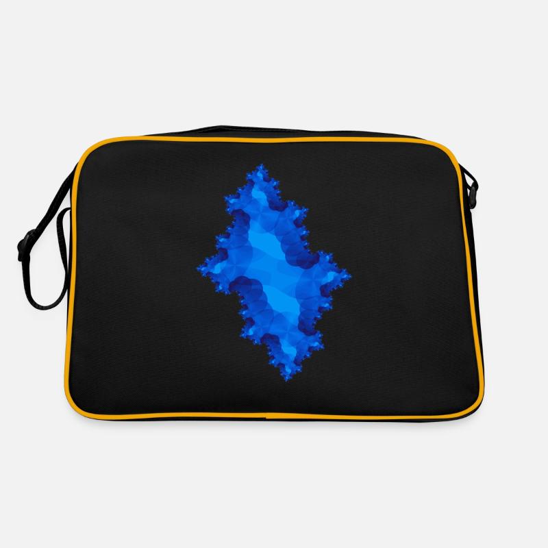 fraktal blau - Retro Tasche - Schwarz/Gold