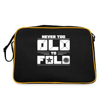 Never Too Old Funny Paper Folding Artist for - Retro Bag - black/gold - Back