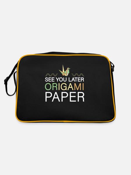 See You Later Lustiges faltbares Origami-Papier - Retro Tasche - Schwarz/Gold - Hinten
