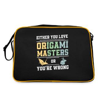 Entweder du liebst Origami-Meister oder du irrst - Retro Tasche - Schwarz/Gold - Hinten