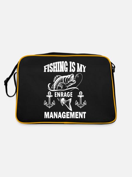 Fishing is my anger management - - Retro Bag - black/gold - Back