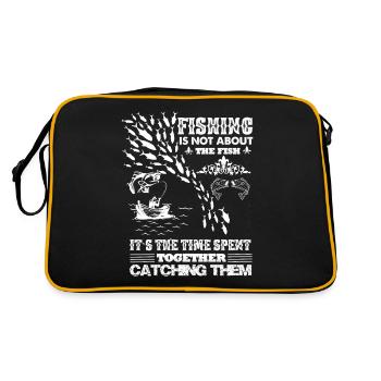 Fishing is not about the fish, but about - Retro Bag - black/gold - Back