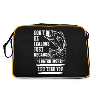 Don't be jealous just because I have more fish. - Retro Bag - black/gold - Back