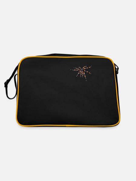 Tarantula I Tarantula Terrarium Motif for - Retro Bag - black/gold - Back