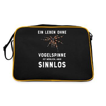 Vogelspinne I Tarantula Terrarium Motiv für - Retro Tasche - Schwarz/Gold - Hinten
