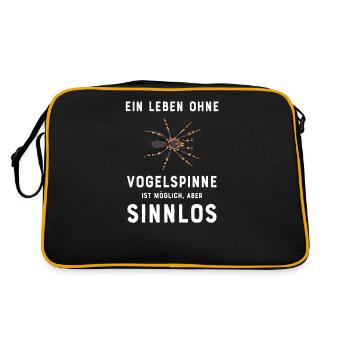 Vogelspinne I Tarantula Terrarium Motiv für - Retro Tasche - Schwarz/Gold - Hinten