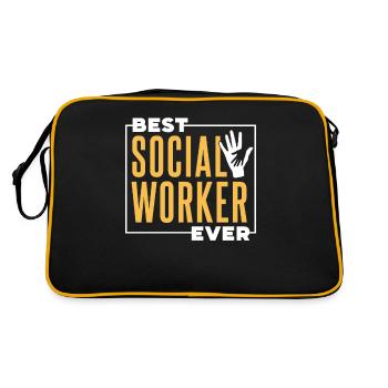 Meilleur travailleur social de tous les temps en travail social - Sac Retro - noir/or - Dos