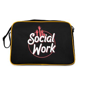 Social Work Social Work Social Worker Profession - Retro Bag - black/gold - Back