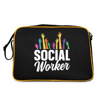 Social Worker Social Work Social Worker Profession - Retro Bag - black/gold - Back