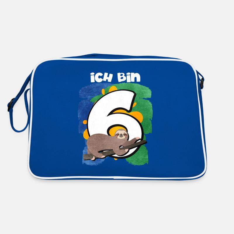 Ich Bin 6 Faultier Retro Tasche