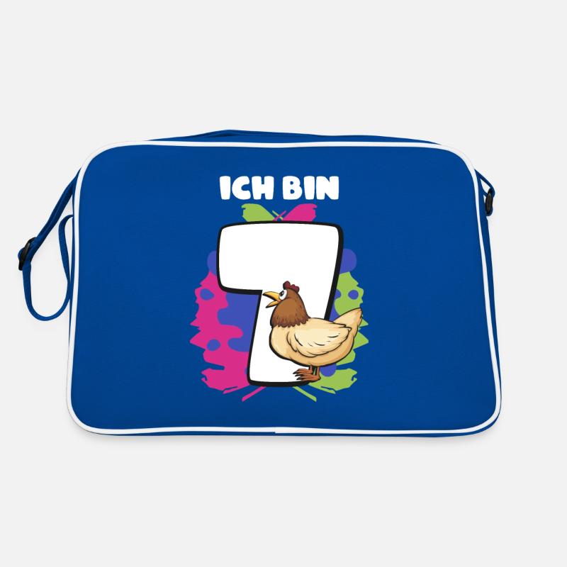 Ich Bin 7 Hühner Retro Tasche