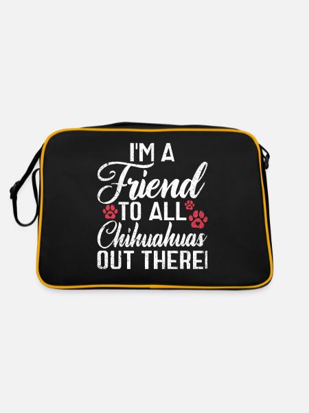 Chihuahua Cadeaux Chihuahua Propriétaire - Sac Retro - noir/or - Dos