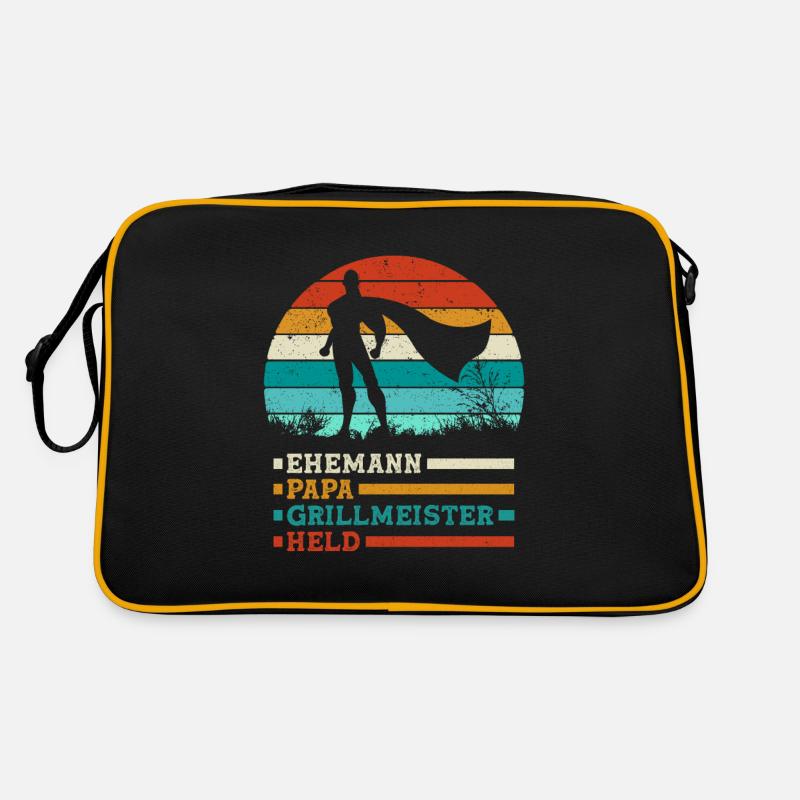 Bester Ehemann Papa Grillmeister Held Retro Tasche