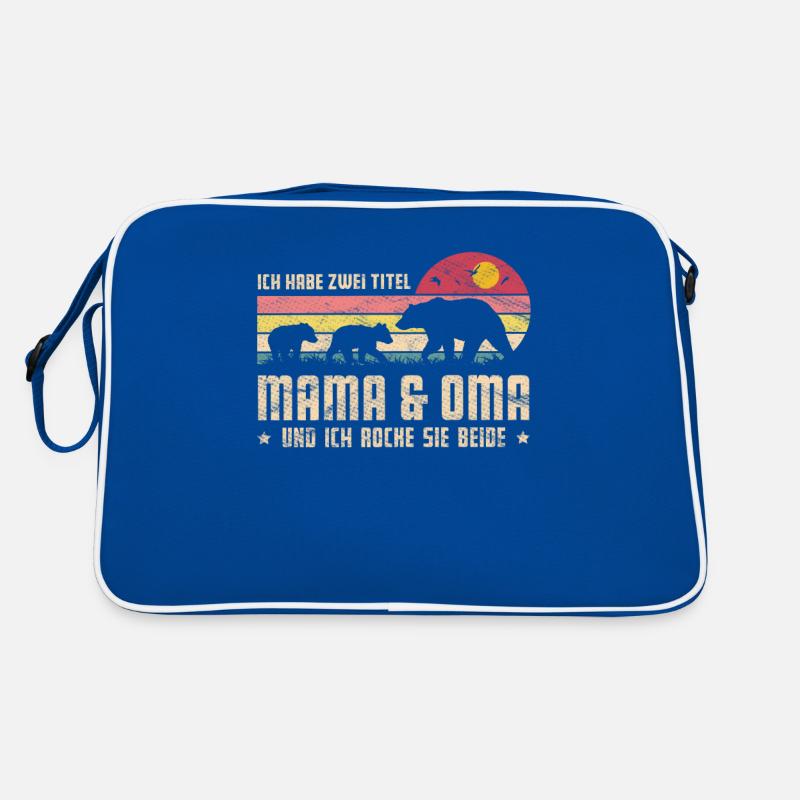 Zwei Titel Mama Oma Muttertag Mama Bär Retro Tasche