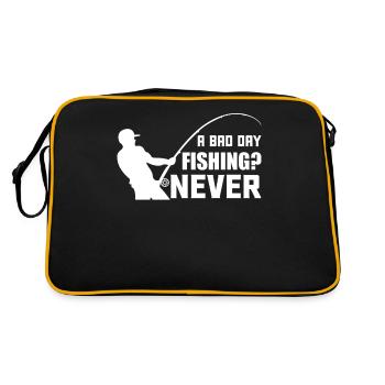 A bad day fishing is never - - Retro Bag - black/gold - Back