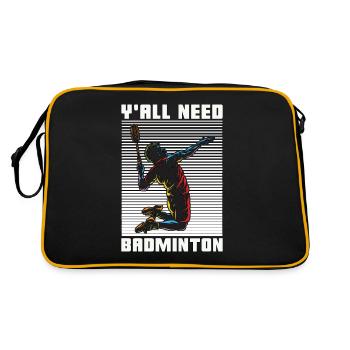 Badminton Vous avez tous besoin Le badminton aime le sport de raquette - Sac Retro - noir/or - Dos
